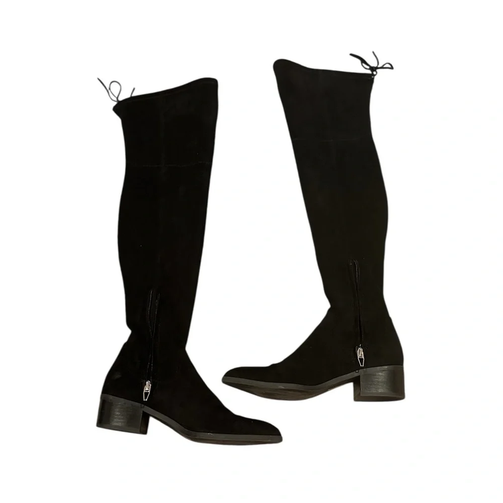 Dolce Vita microsuede black Over the knee thigh high minimalist luxe boots 8